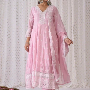 Pink Embroidered Anarkali
