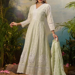 Green Embroidered Anarkali Kurta